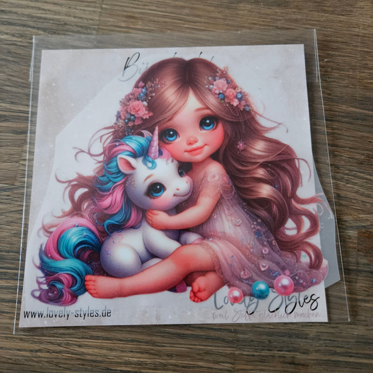 Bügelbild - Prinzessin Einhorn ca. 15cm