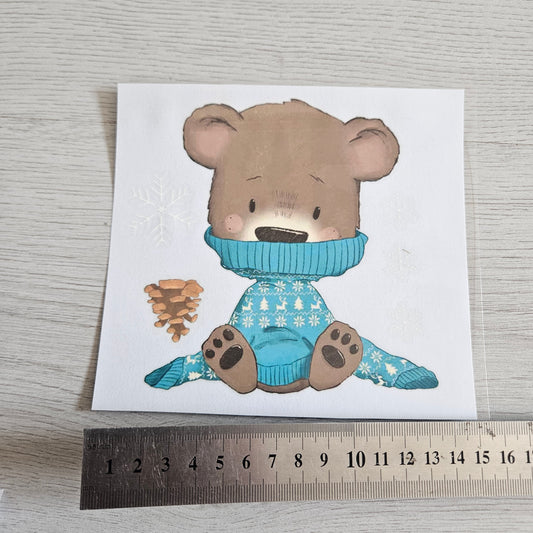 Bügelbild - Bär mit Pulli