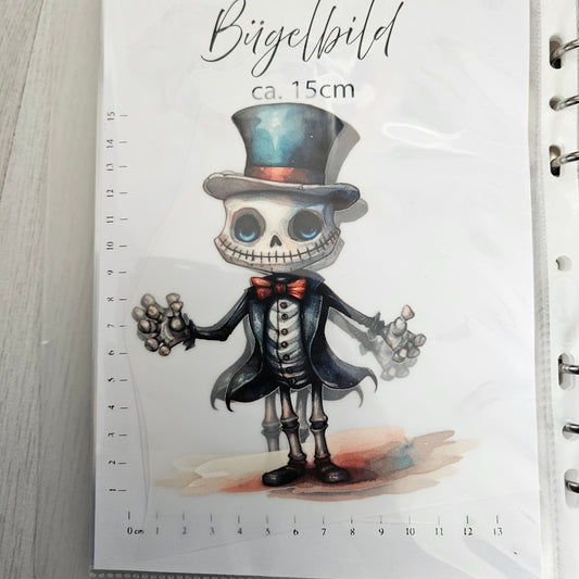 Bügelbild - Skelett ca. 15cm