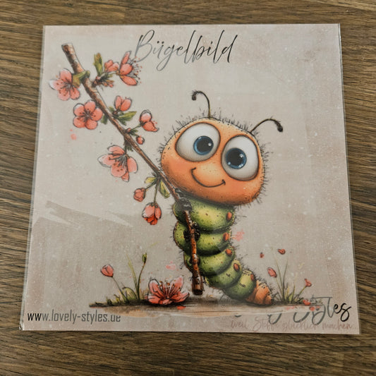 Bügelbild - Süße Raupe ca. 15cm