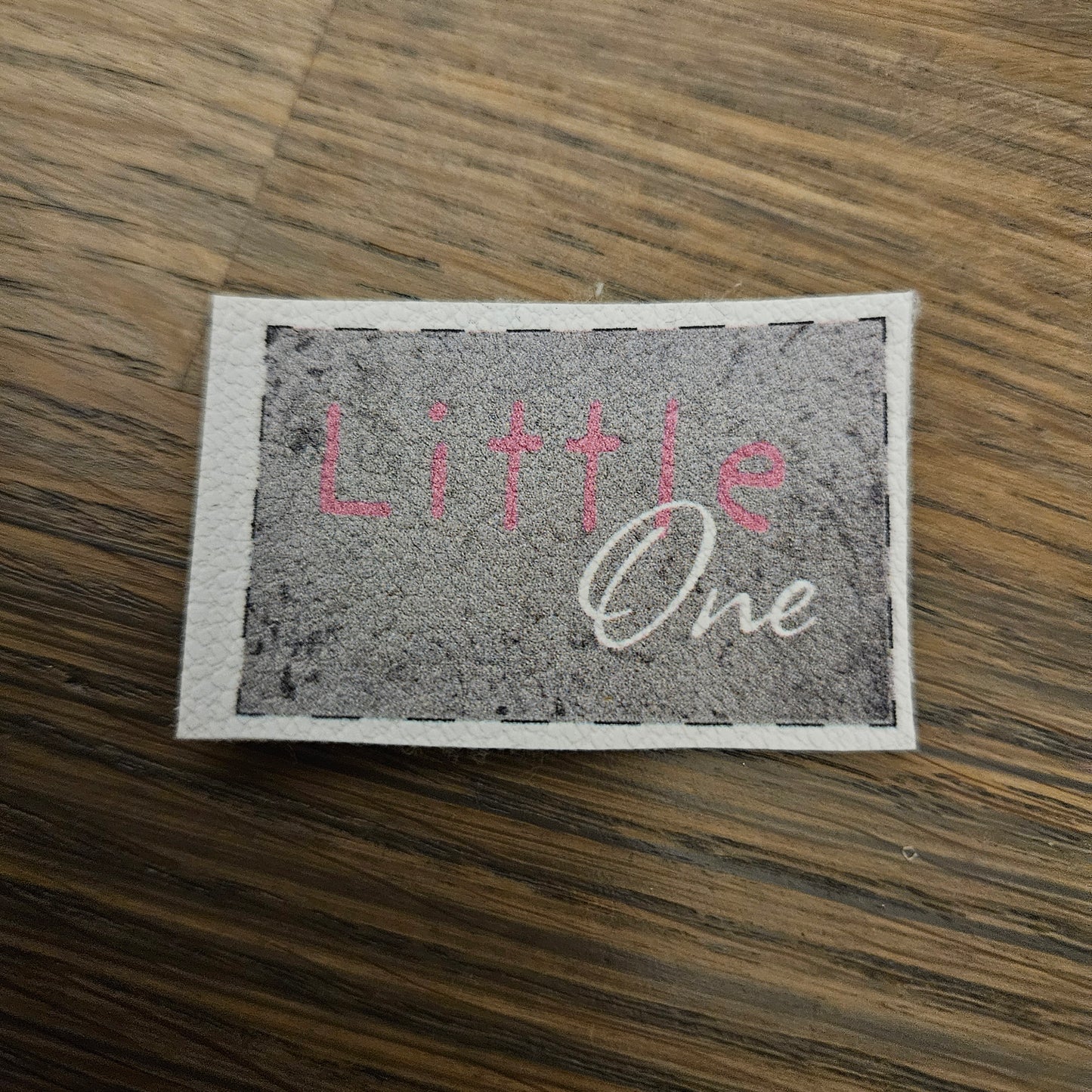 Kunstlederlabel - LittleOne Grau/Rosa