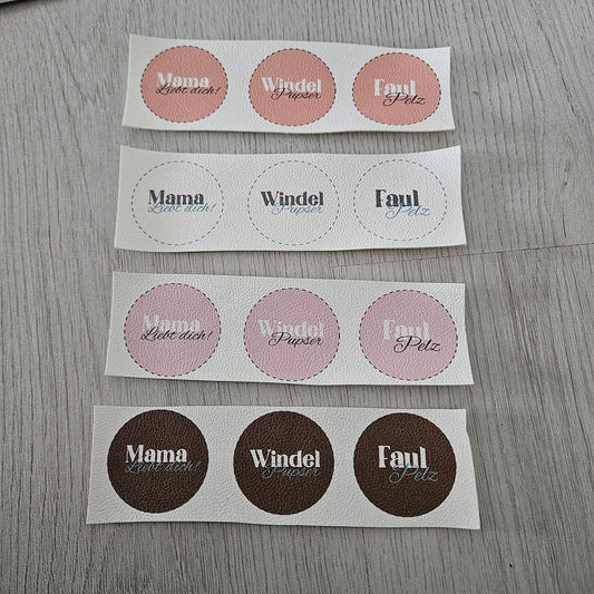 Kunstlederlabel Set - 3er Mama Liebt dich...