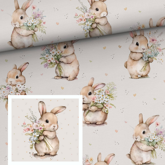 Sommersweat - Süßer Hase Beige