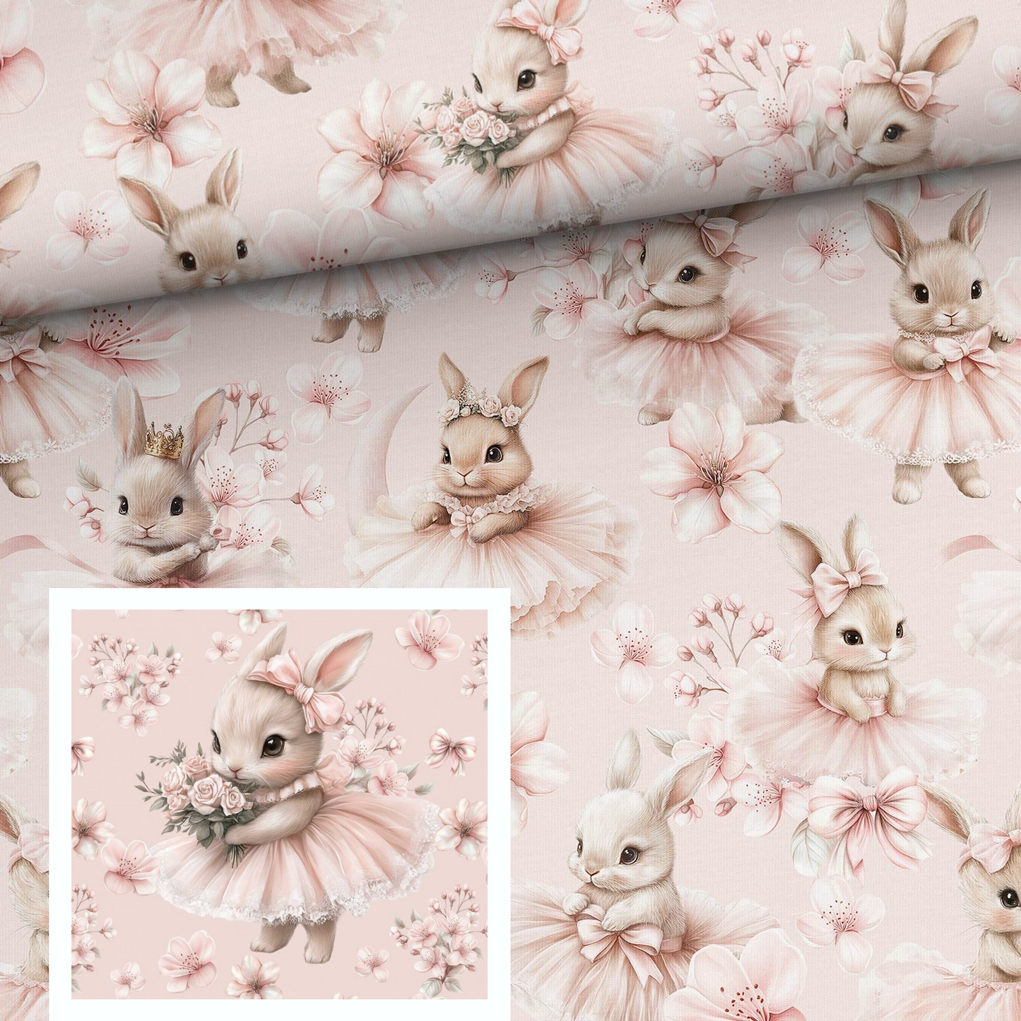 Sommersweat - Ballerina Hasen Rosa