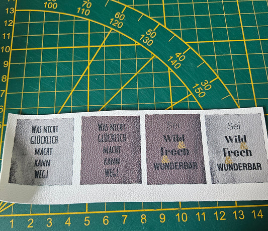 Kunstlederlabel Set - Glücklich/Frech