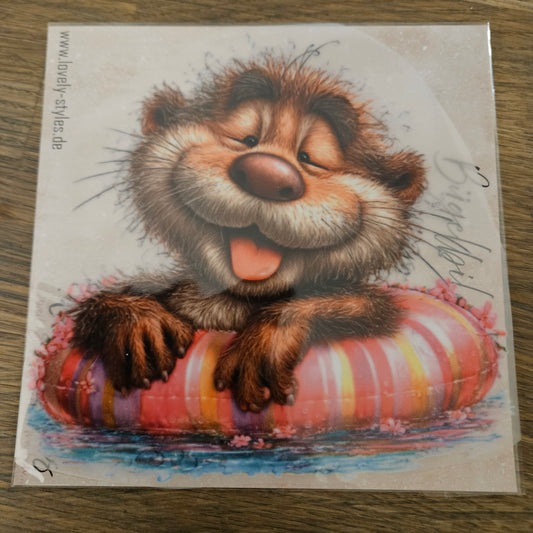 Bügelbild - Funny Otter ca. 15cm