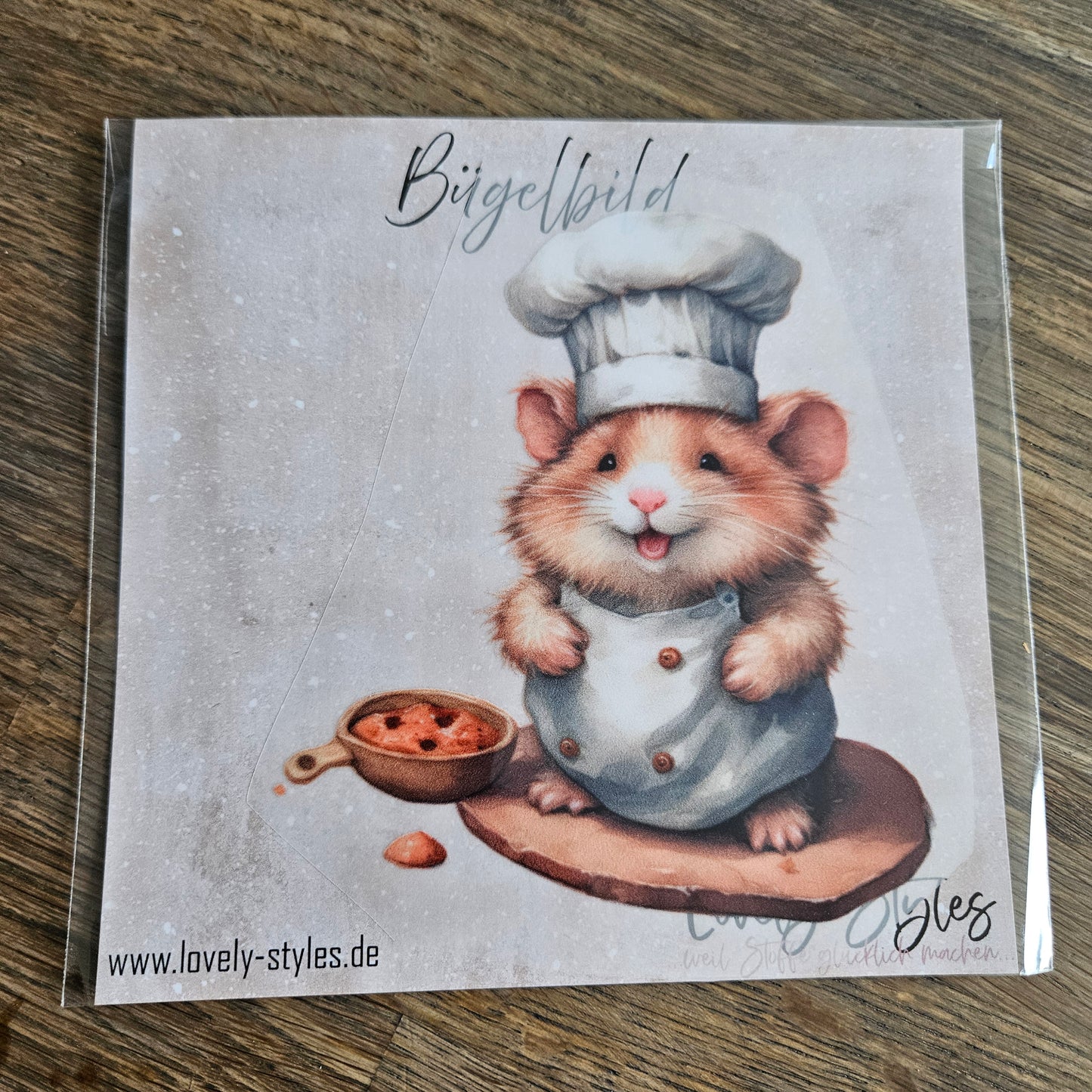 Bügelbild - Koch Maus Cookie ca. 15cm