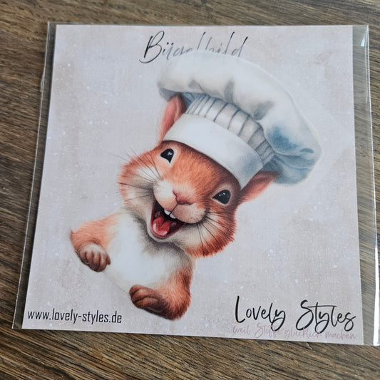 Bügelbild - Koch Eichhörnchen ca. 15cm