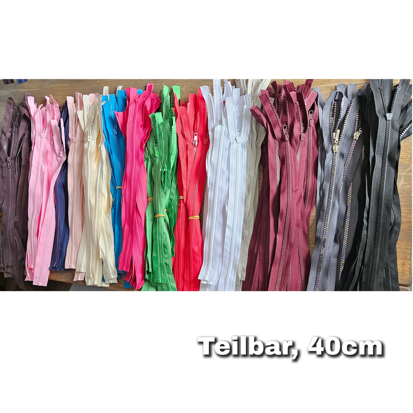 Paket Reißverschluss 40cm - teilbar - 140Stk
