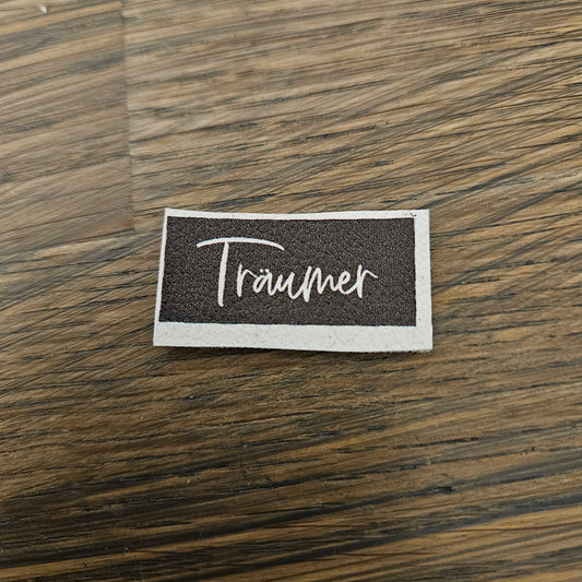 Kunstlederlabel - Träumer Braun 1,5x3,5cm