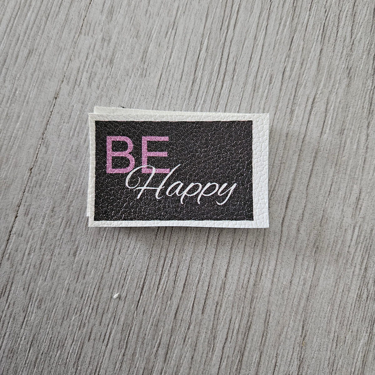 Kunstlederlabel - BeHappy dunkelbraun/rosa