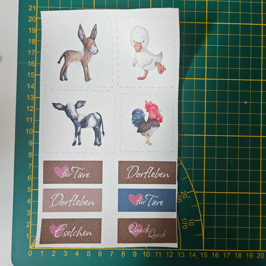 Kunstlederlabel Set - Dorfleben