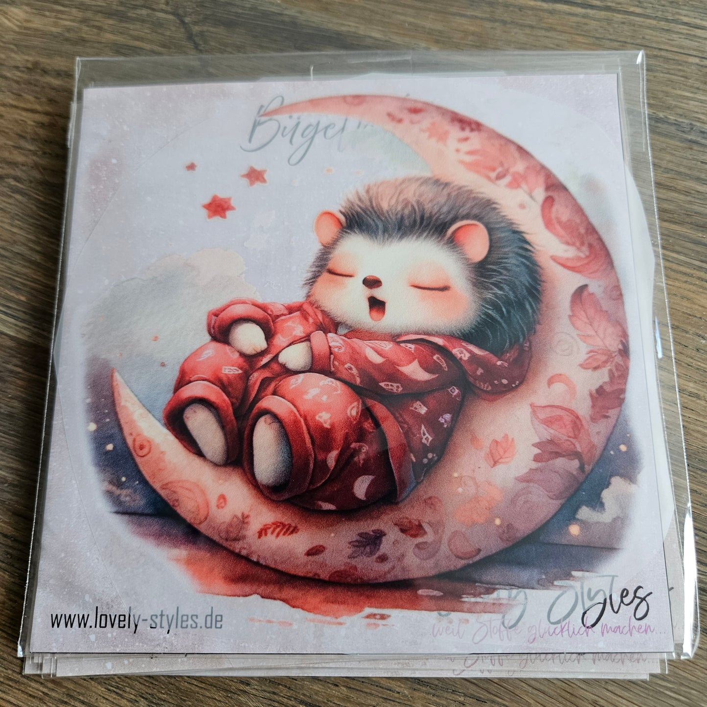 Bügelbild - Schlafender Igel ca. 15cm
