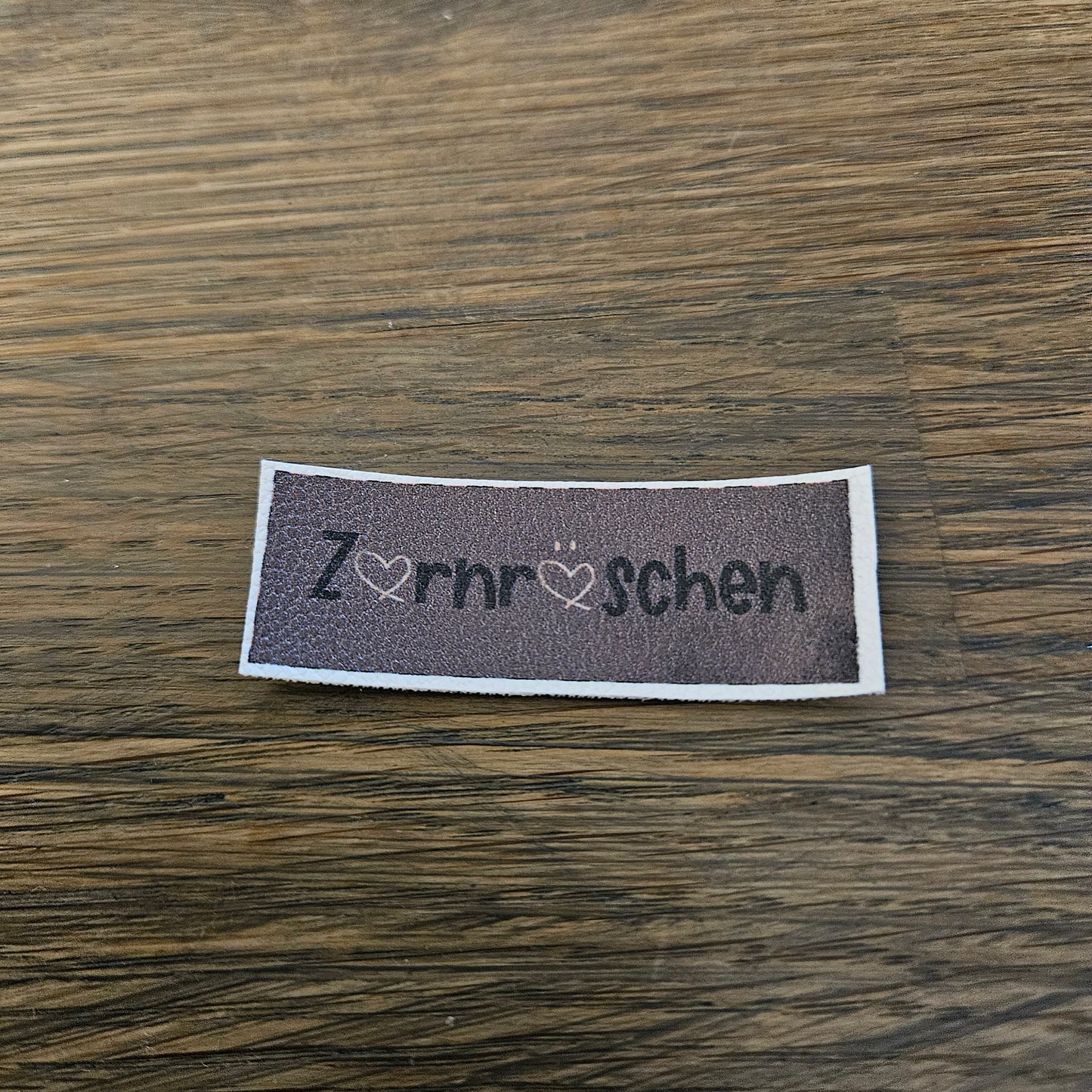 Kunstlederlabel - Zornröschen Braun