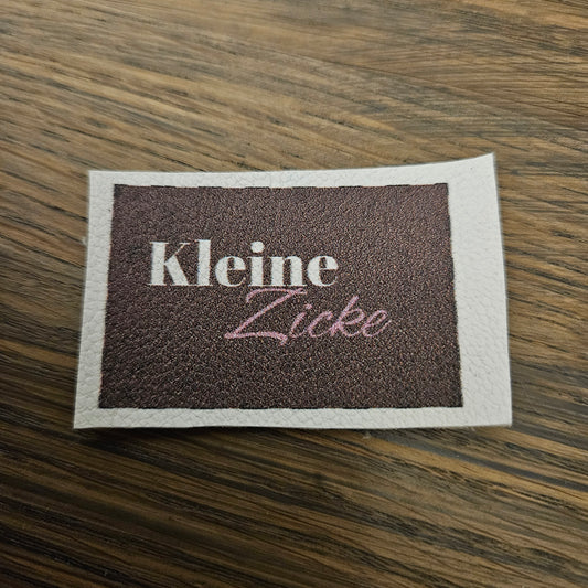 Kunstlederlabel - Kleine Zicke hellbraun