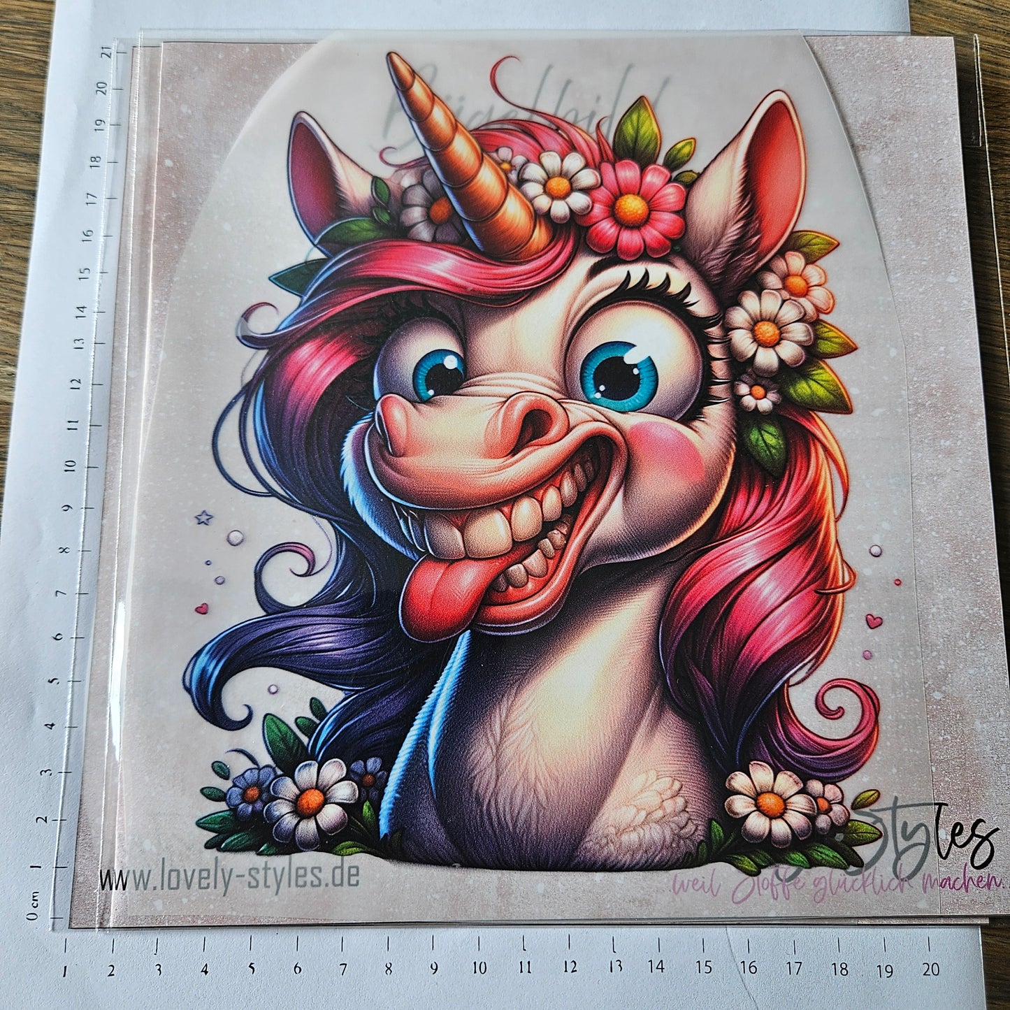 Bügelbild - Einhorn Frech ca. 20cm