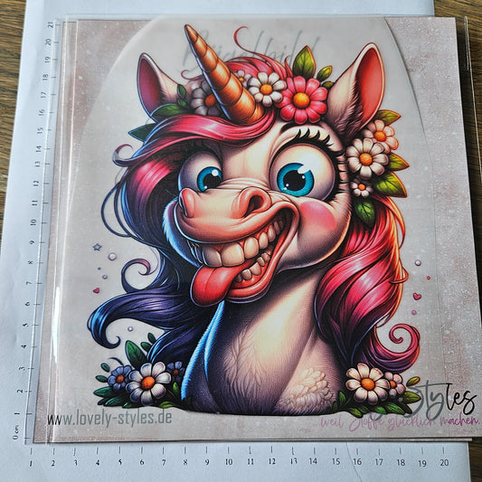 Bügelbild - Einhorn Frech ca. 20cm