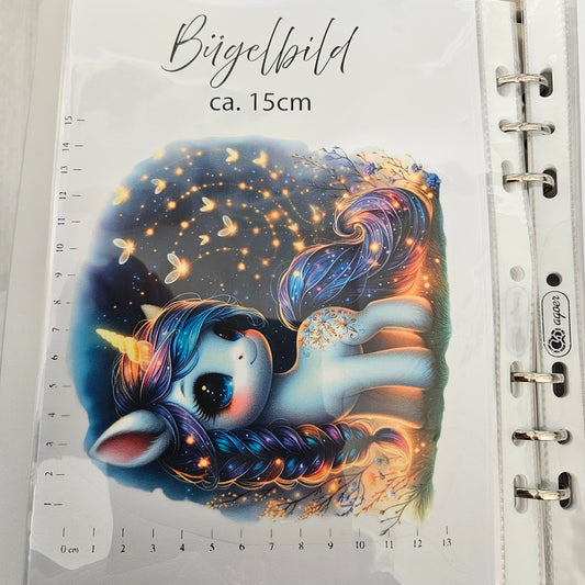 Bügelbild - Magisches Einhorn Blau 2 ca. 15cm