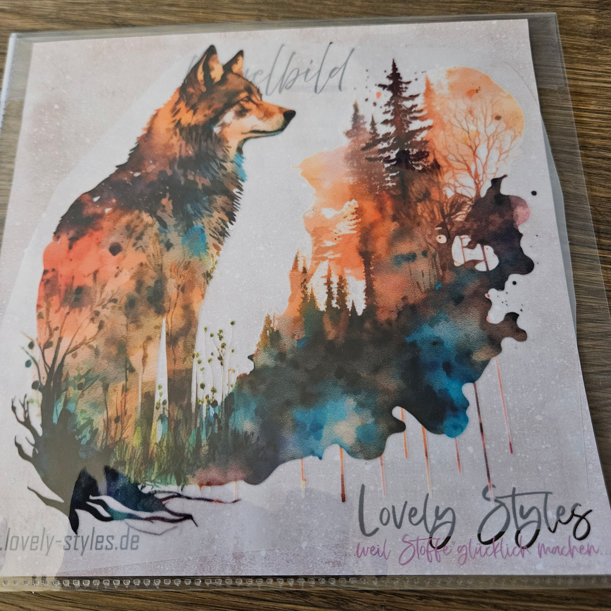 Bügelbild - Wolf ca. 20cm