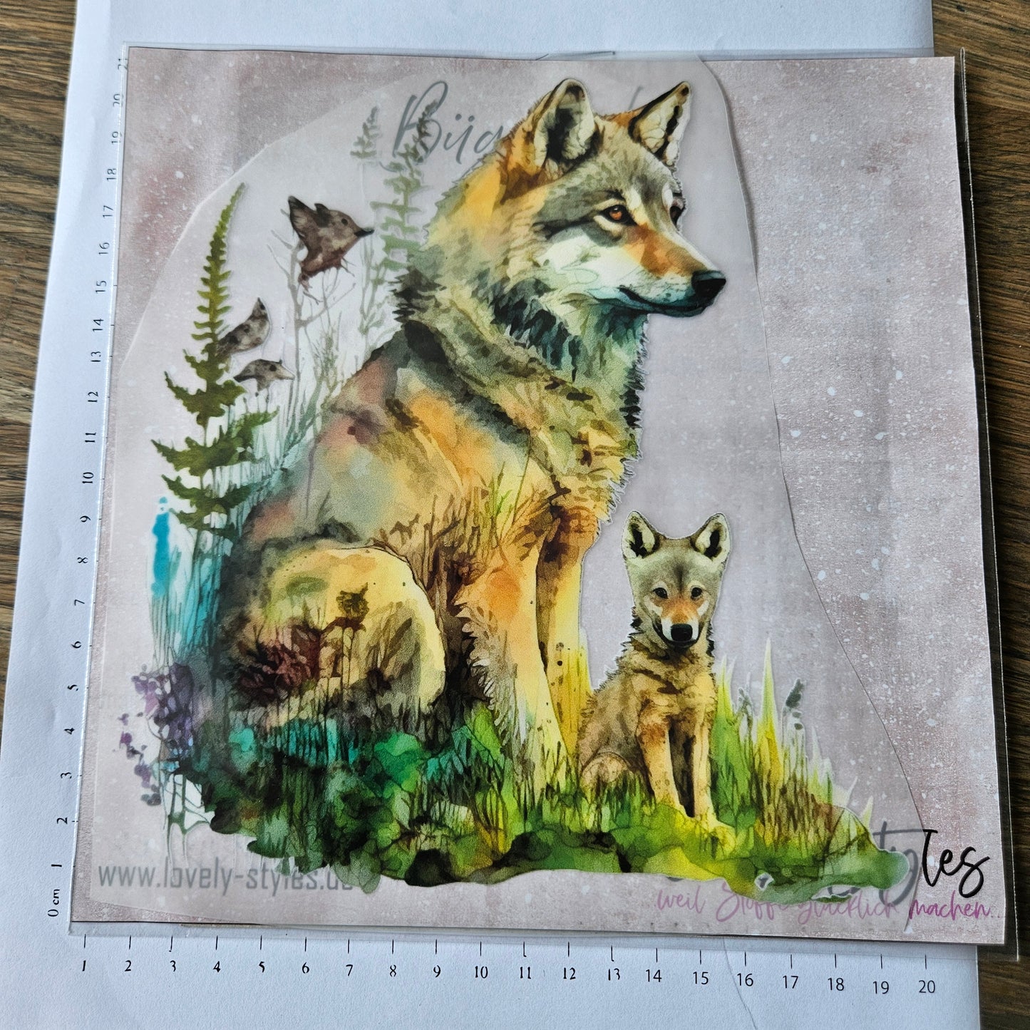 Bügelbild - Wolf Aquarell ca. 20cm