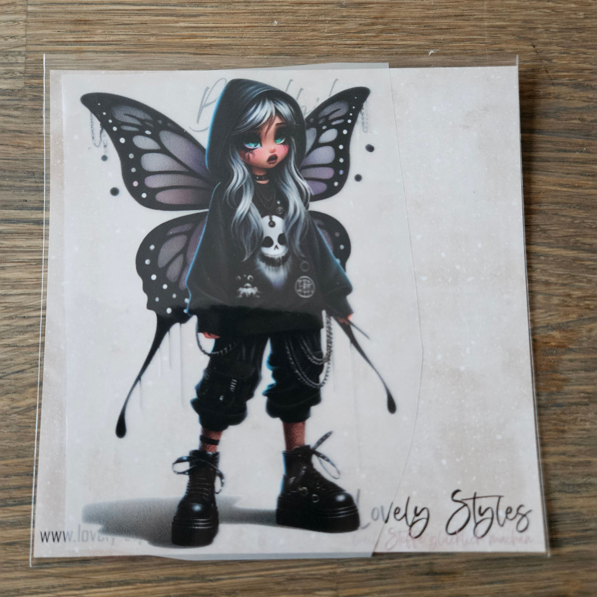 Bügelbild - Gothic Fee ca. 15cm