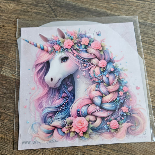 Bügelbild - Einhorn Pastell ca. 15cm
