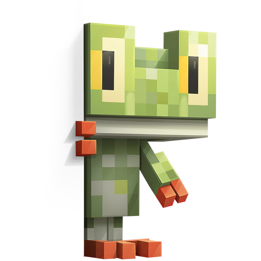 Auktion - Bügelbild - Pixel World Frosch - 20cm