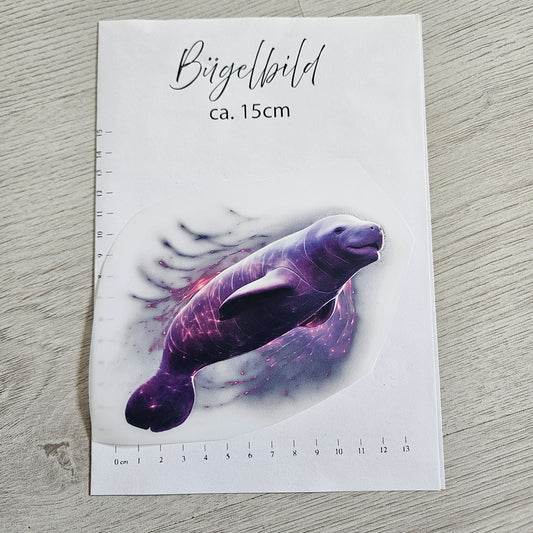 Bügelbild - Seekuh ca. 15cm