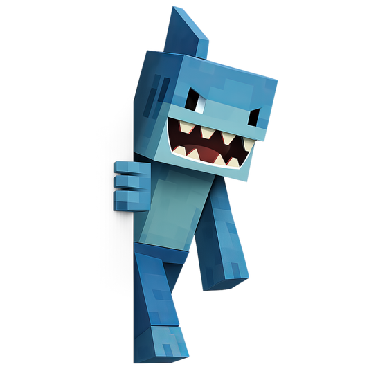 Auktion - Bügelbild - Pixel World - Hai - 20cm