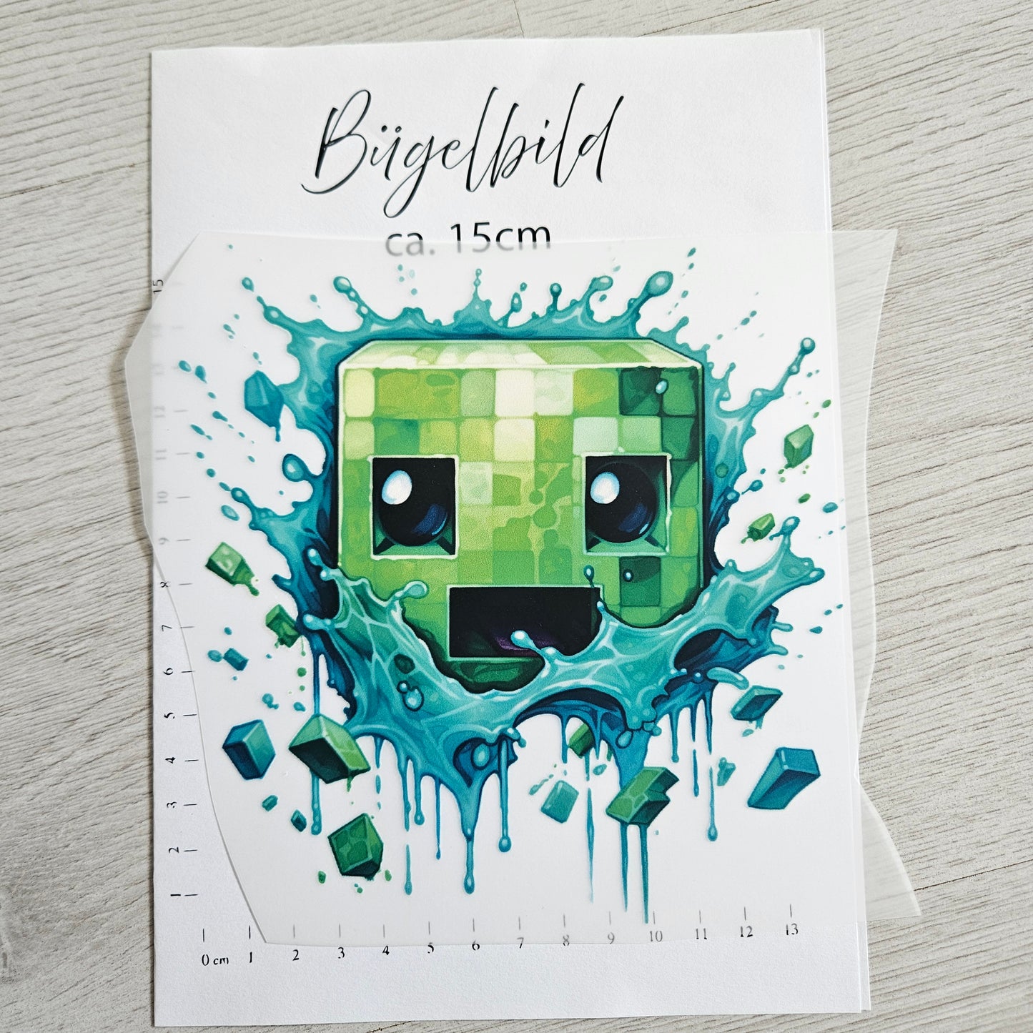 Bügelbild - Pixel Block ca. 15cm