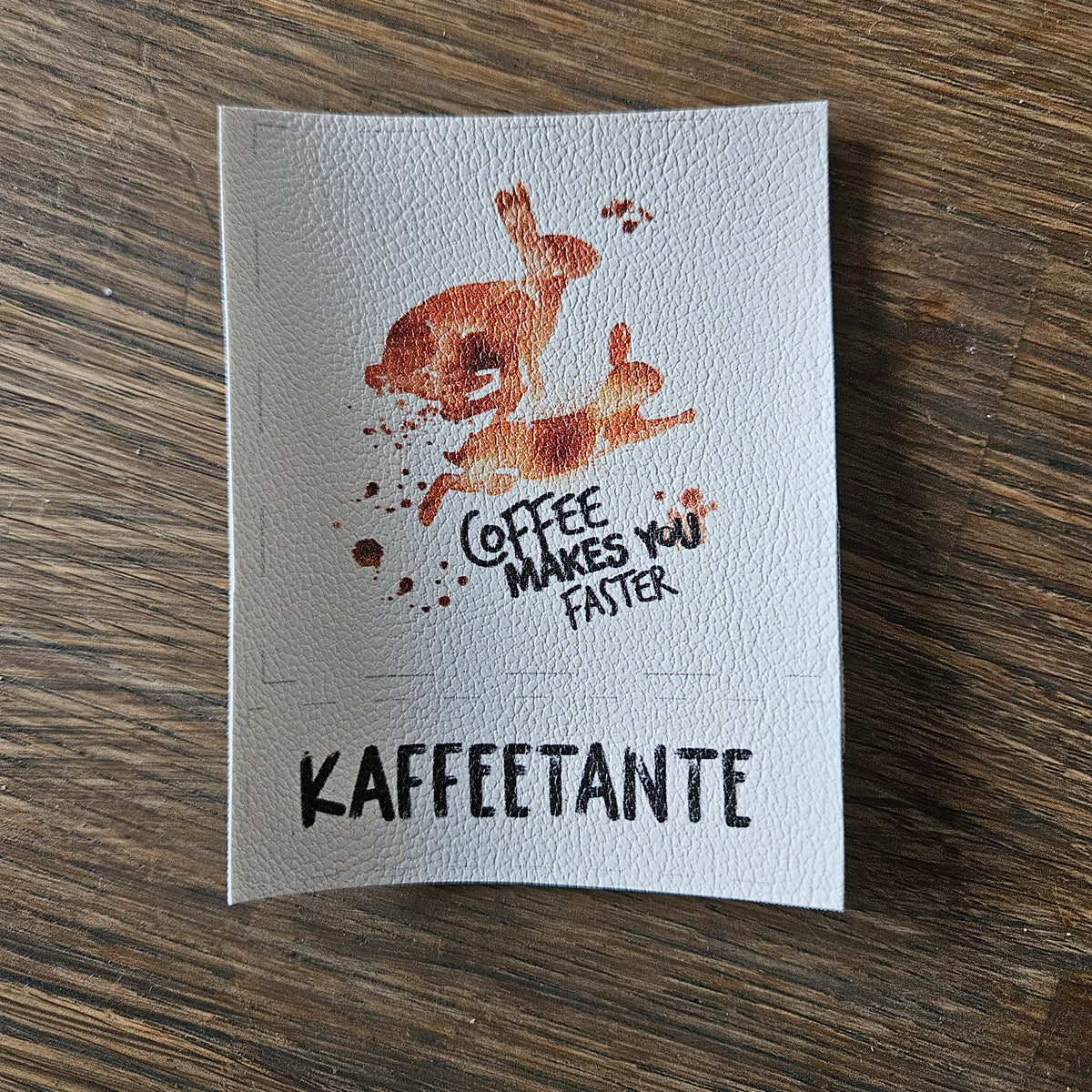 Kunstlederlabel Set - Kaffee Hase