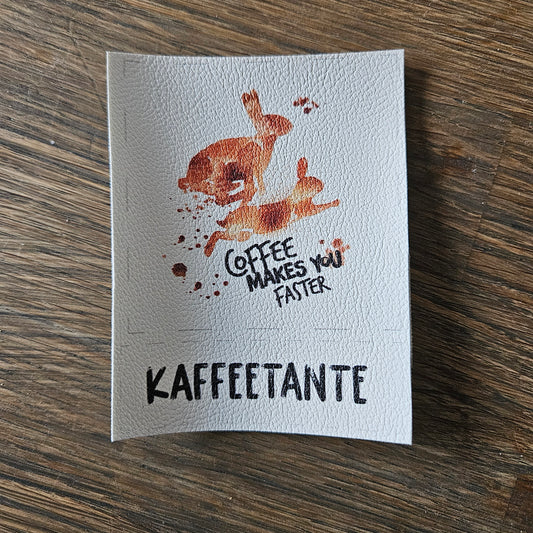 Kunstlederlabel Set - Kaffee Hase