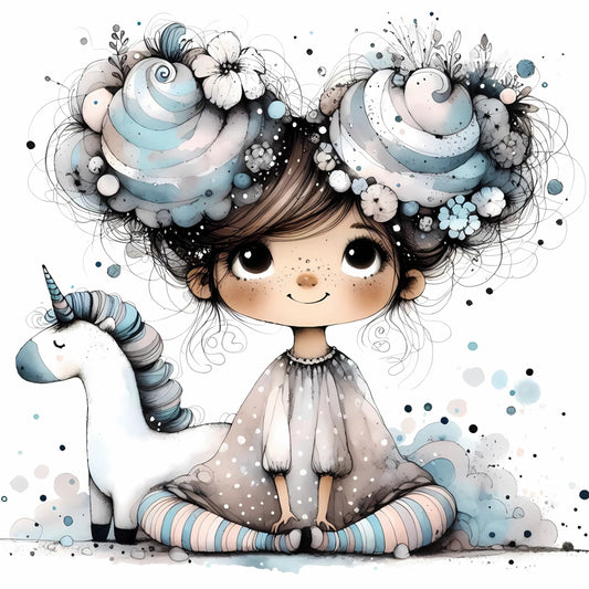 Auktion - Bügelbild - Süßes Mädchen 1 - 20cm