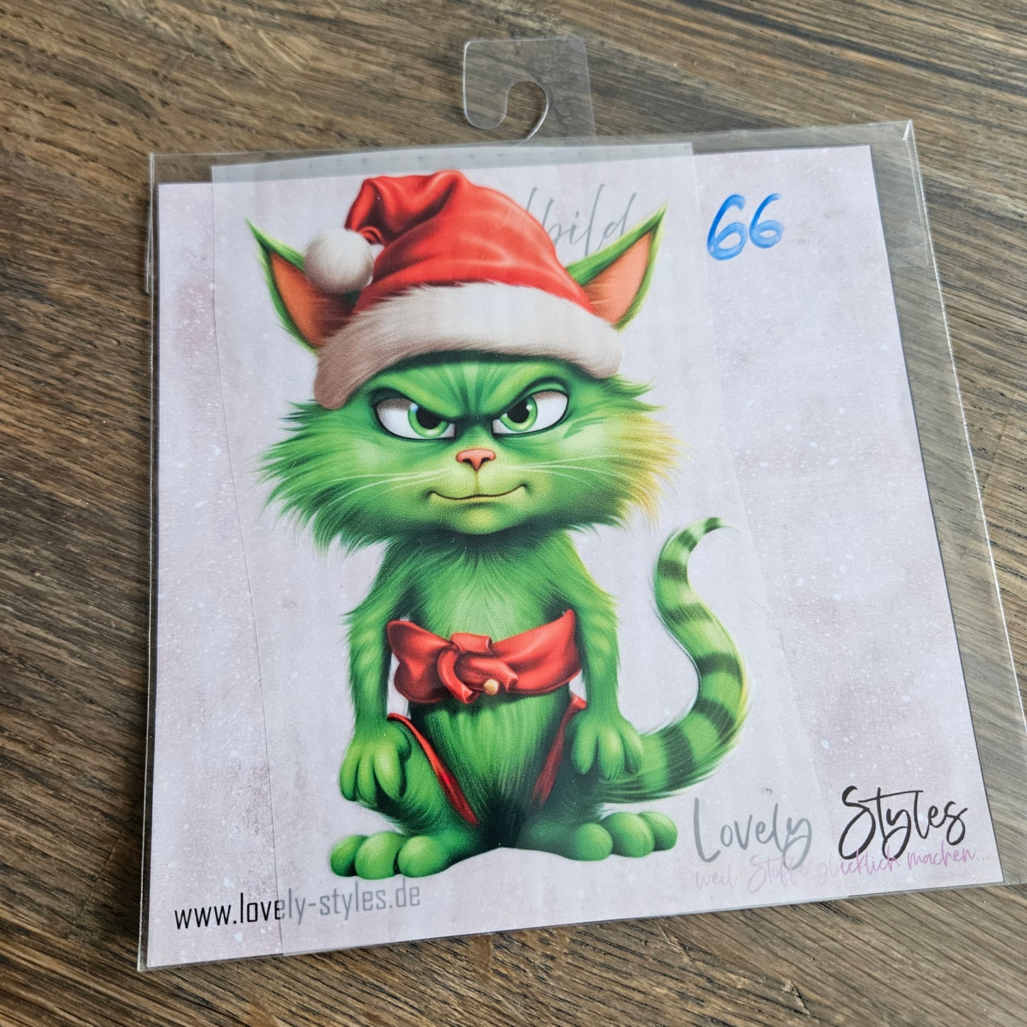 Bügelbild - Grüne Katze ca. 15cm