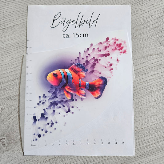 Bügelbild - Clownfisch ca. 15cm