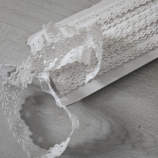 Auktion - Baumwoll Spitze Weiß Restbestand