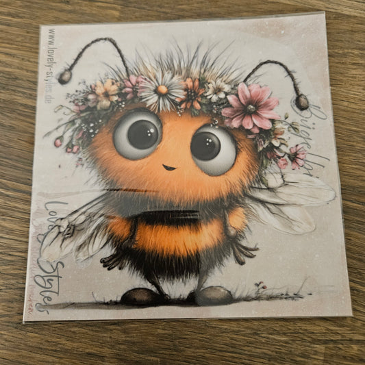 Bügelbild - Süße Biene ca. 15cm