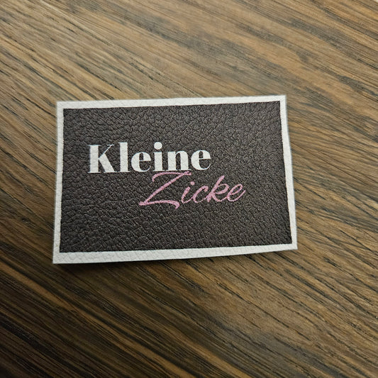 Kunstlederlabel - Kleine Zicke dunkelbraun