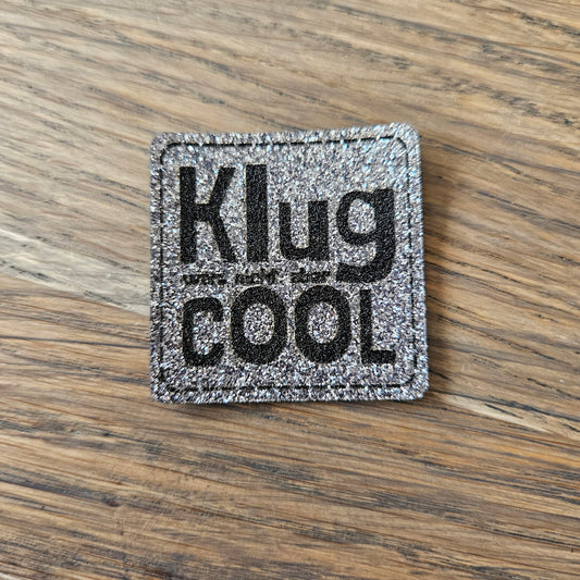 Patch - 4x4cm - Glitzer - Klug wars nicht... Grau