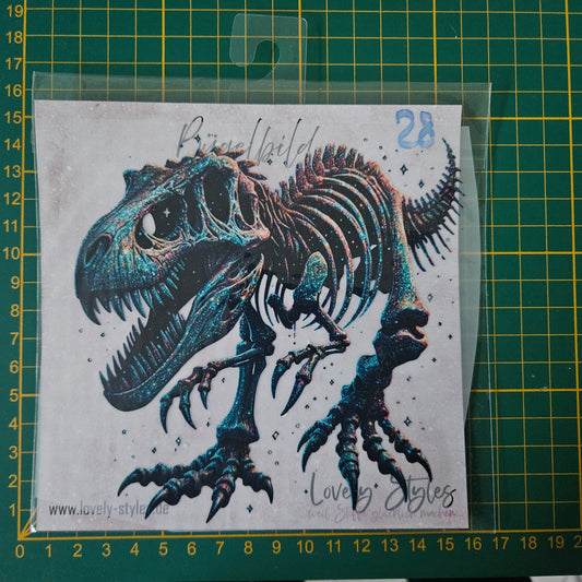Bügelbild - Dino Skelett ca. 15cm