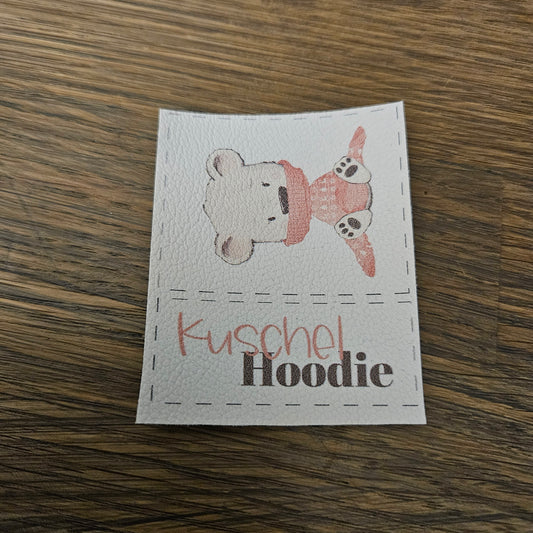 Kunstlederlabel Set - Kuschelhoodie Rosa