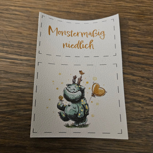 Kunstlederlabel Set - Monstermäßig niedlich