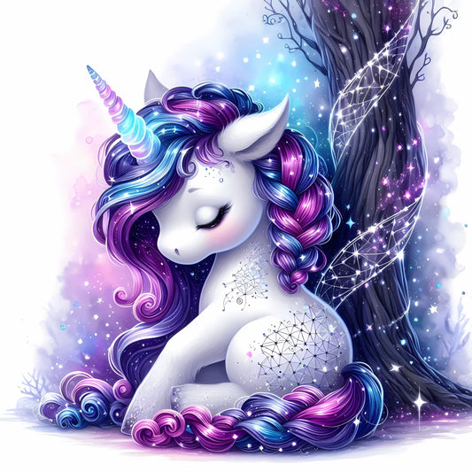 Auktion - Bügelbild - Sparkle Einhorn Lila 1 - 15cm