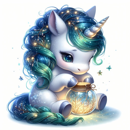 Auktion - Bügelbild - Sparkle Einhorn 8 - 15cm