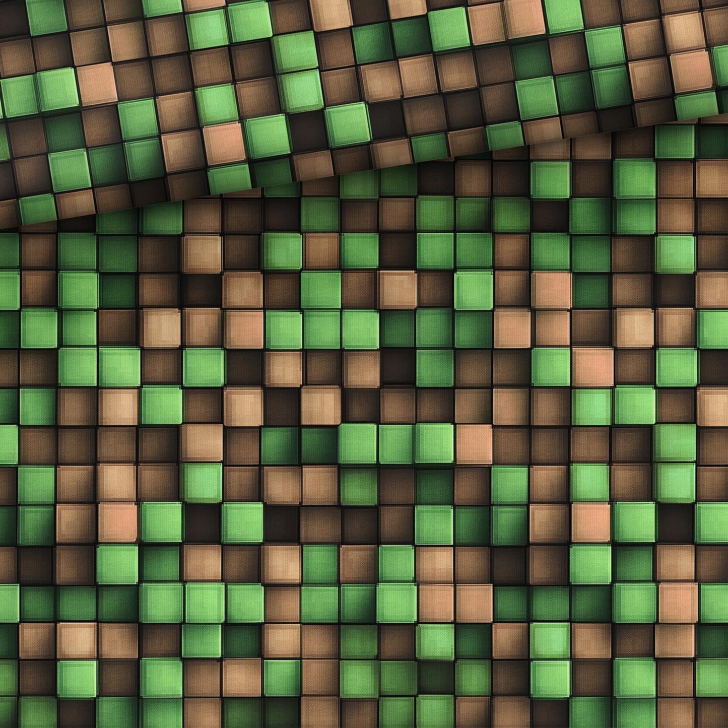 Sommersweat - Vierecke Grün/Braun