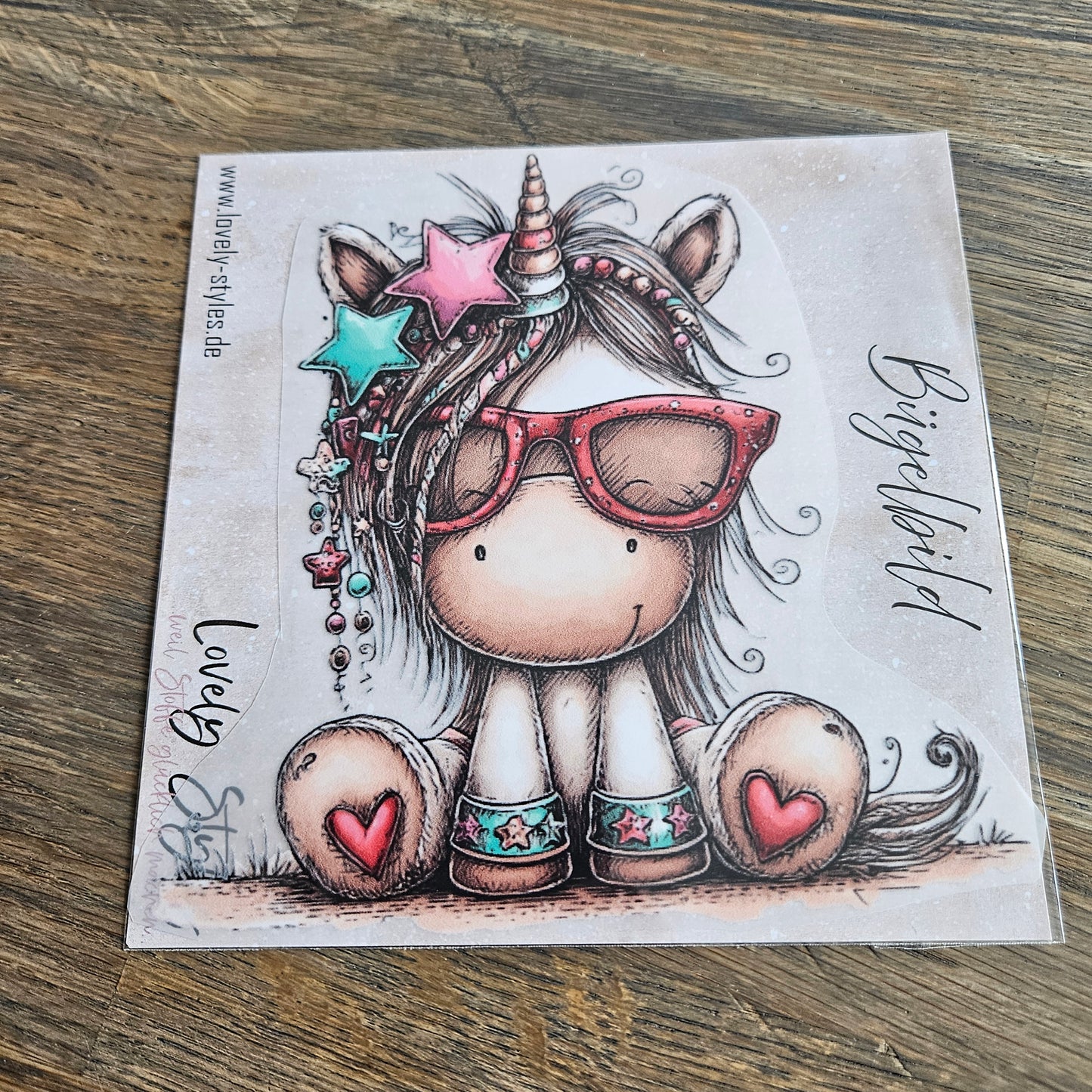 Bügelbild - Einhorn Sonnenbrille ca. 15cm