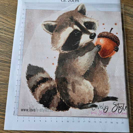 Bügelbild - Herbst Waschbär ca. 20cm