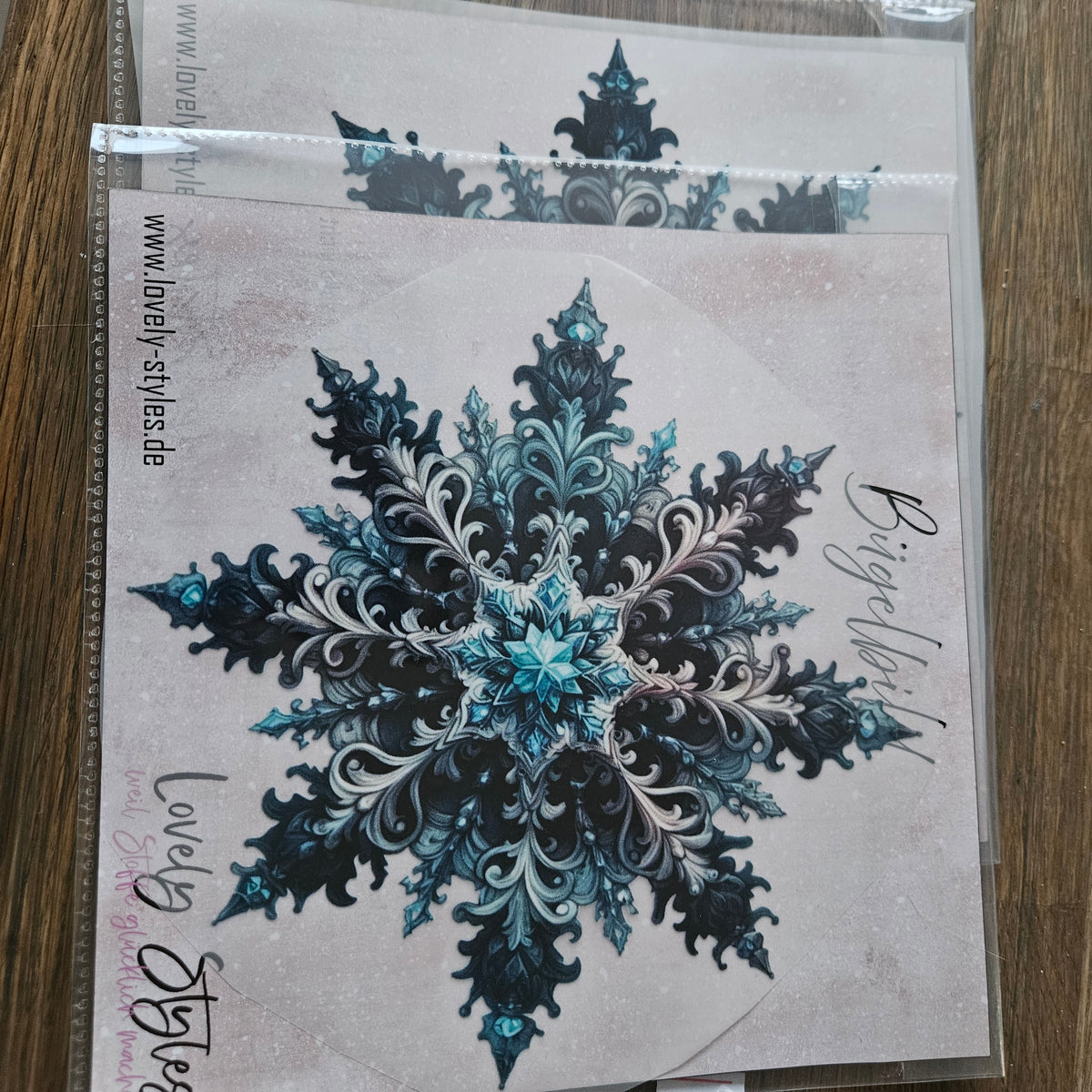 Bügelbild - Schneeflocke ca. 20cm