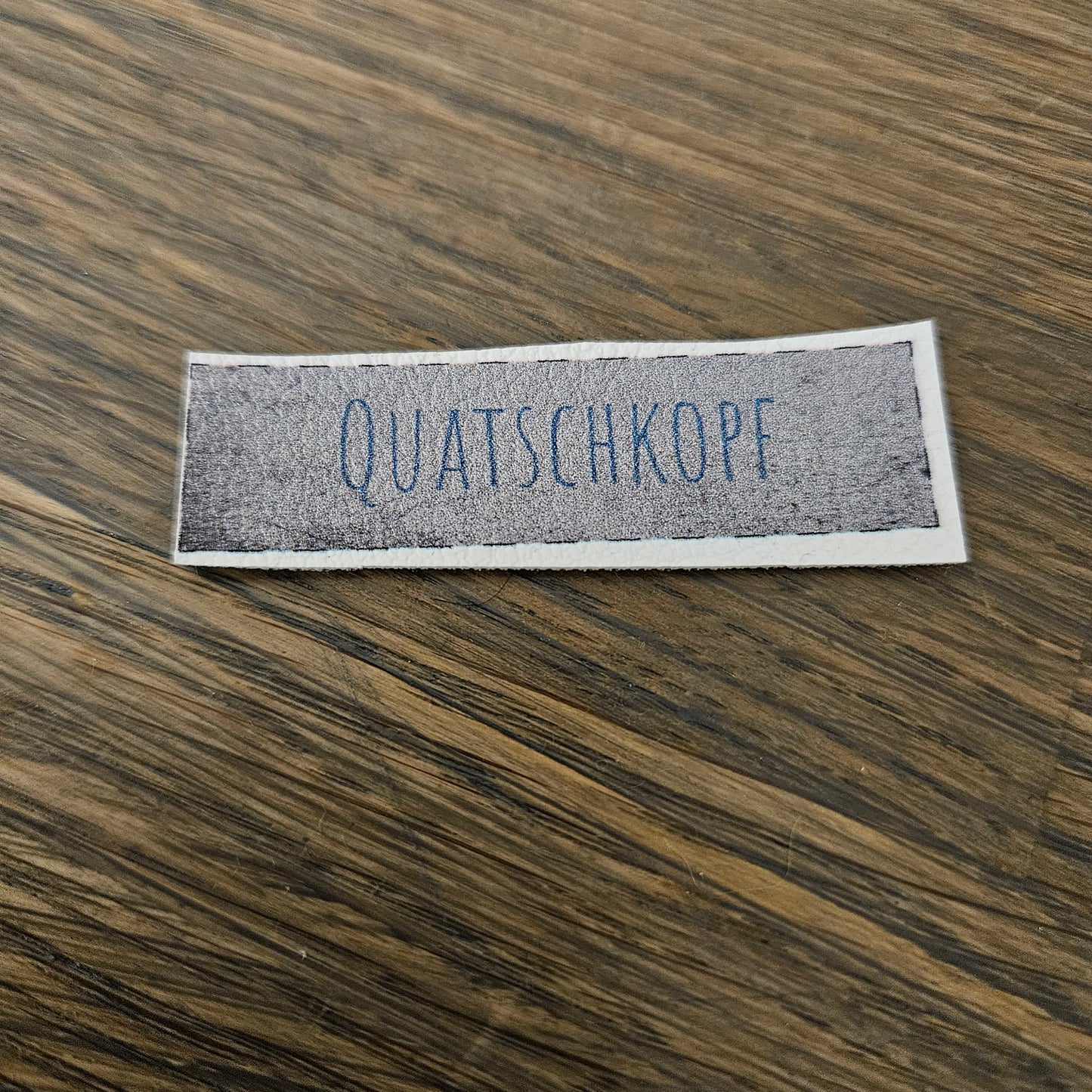 Kunstlederlabel - Quatschkopf Grau/Petrol
