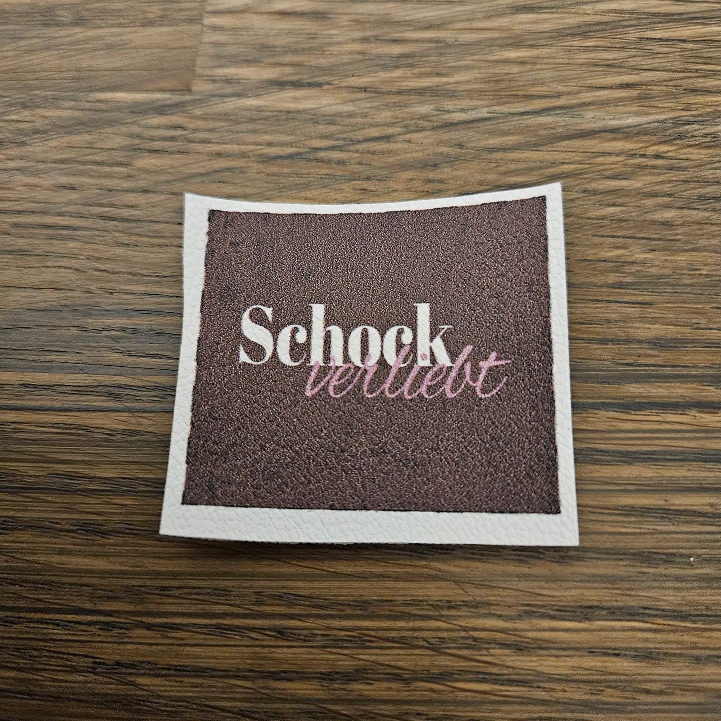 Kunstlederlabel - SchockVerliebt Braun/Pink